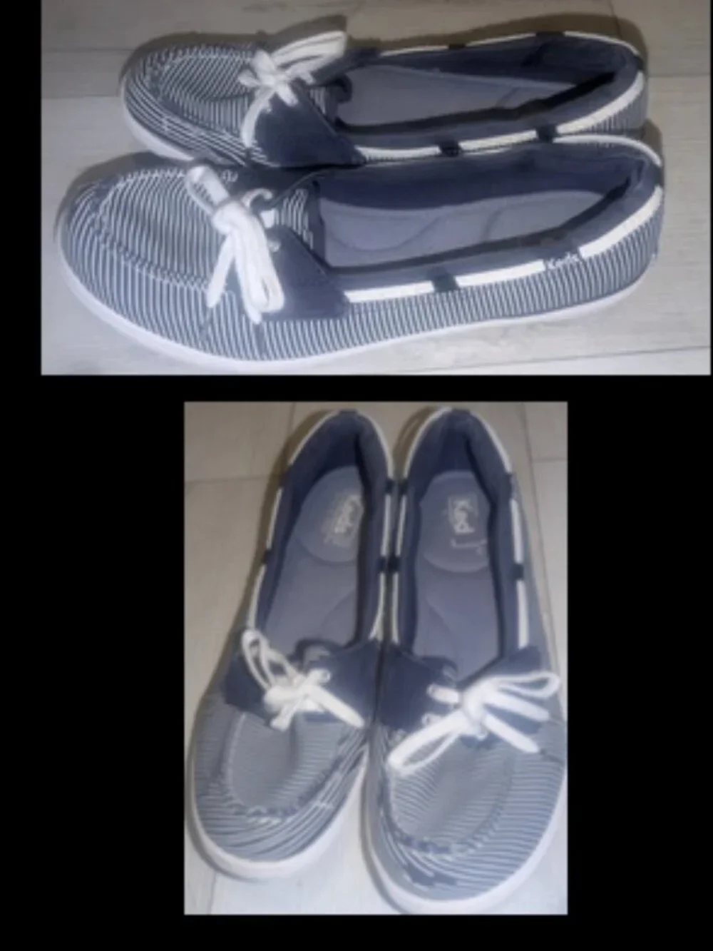 Keds Women's Canvas Blue & White Striped Sneakers Shoes Size 10